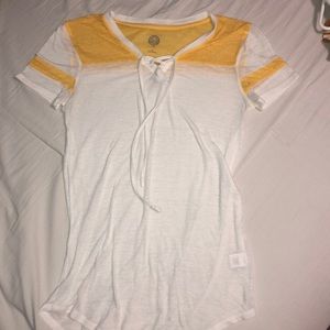 SO yellow and white relaxed tee:)